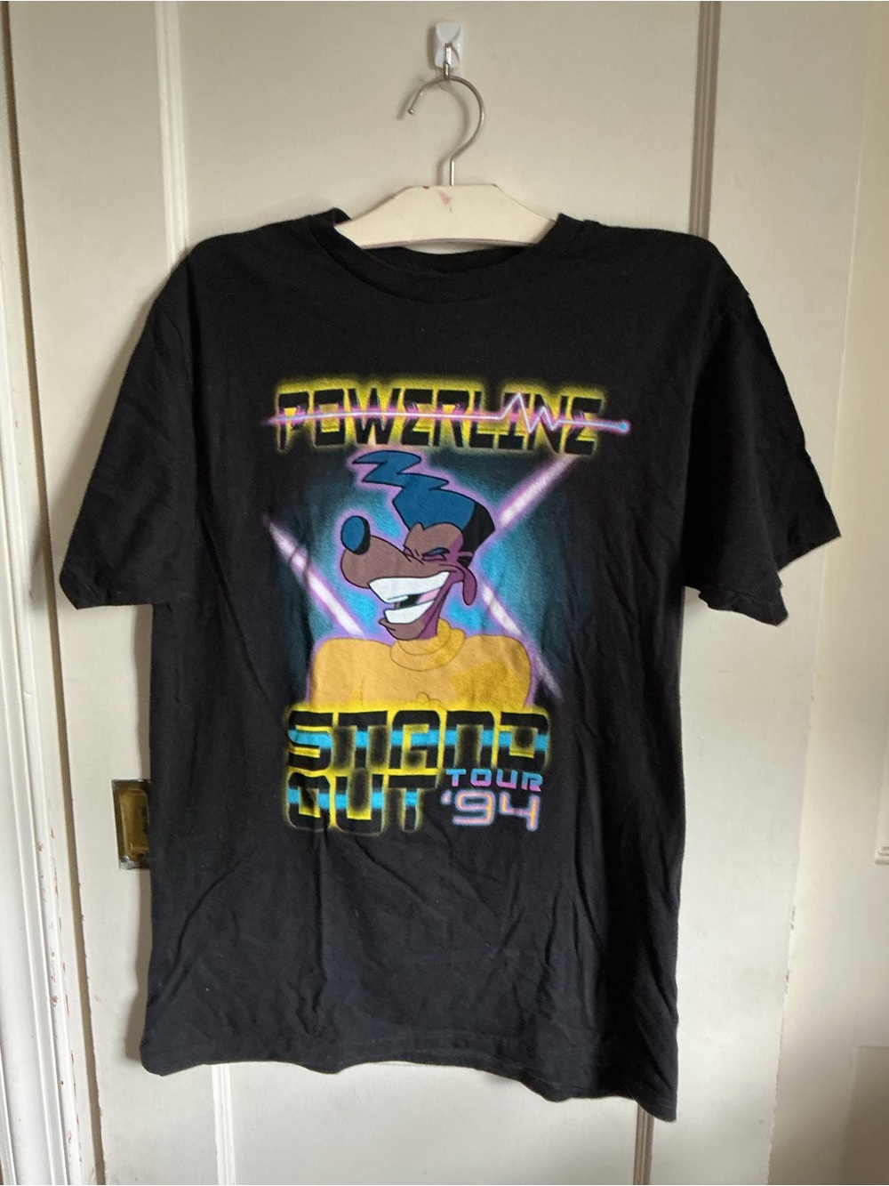 Disney Black Graphic 'Powerline Stand Out Tour '94' Kids Tee with Neon Accents